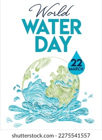 22 March World Water Day vector