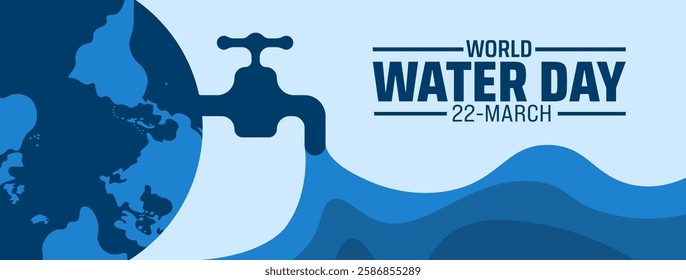 22 march world water day background banner or poster design template with water drop. observed every year in 22 March. Holiday concept. Use to any Template, card, poster, placard, template.