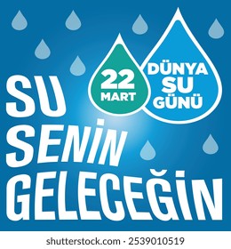 "22 Mart Dünya Su Günü. Su Senin Geleceğin. Am 22. März ist Weltwassertag. Wasser ist deine Zukunft"