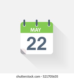 22 may calendar icon on grey background