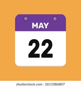 22 may calender icon text page monthly web design.