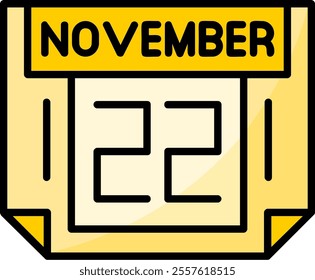 22 November Filled Style Icon Design