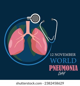 22 November World Pneumonia day vector illustration day. 