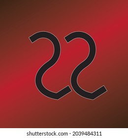 22 Number Logo design with decent color theme