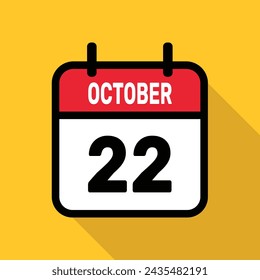 22 October Calendar Vector illustration background design.