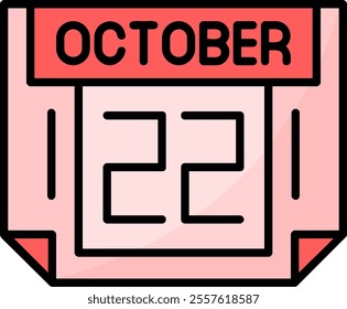 22 October Filled Style Icon Design