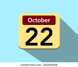 22 de octubre - Imagen vectorial de un icono de un calendario