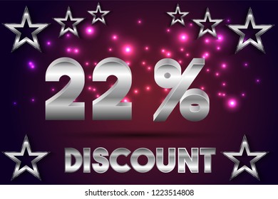 22% off discount promotion sale,  sale promo marketing.