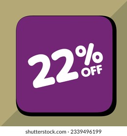22% off per cent, percentage number in a colored circle, promotion, big sale, colorful background