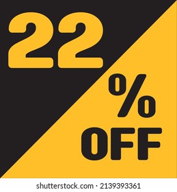 Up To 22% Off Special Offer sale sticker black and gold, vector illustration
