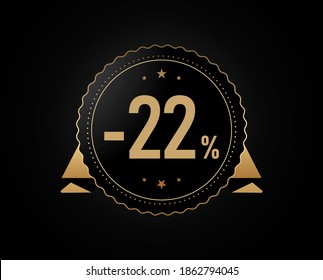 22 percent discount Badge design, 22% OFF Special Discount Offer