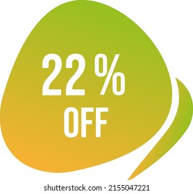 22 percent off vector green circle format off