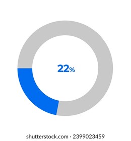 22 percent pie chart outline stroke vector illustration eps 