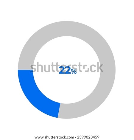 22 percent pie chart outline stroke vector illustration eps 
