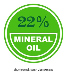 22% percentage mineral oil wonderfull rounded shape design element vector illustration for promo sign label on white background with fantastic font and white color