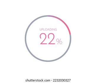 22 percentage uploading, pie chart for Your documents, reports, 22% circle percentage diagrams for infographics