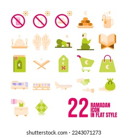 22 Ramadan icon in flat style