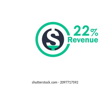 22% revenue design vector image