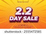 2.2 Sale Day text effect editable vector