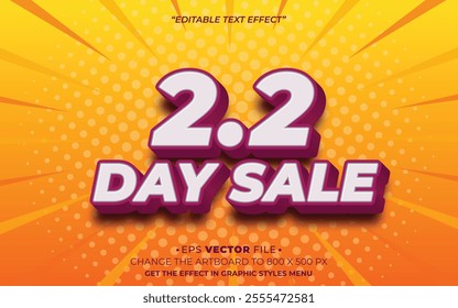 2.2 Sale Day text effect editable vector