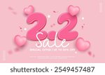 2.2 Sale discount 3D style with editable text effect. Discount shopping sale