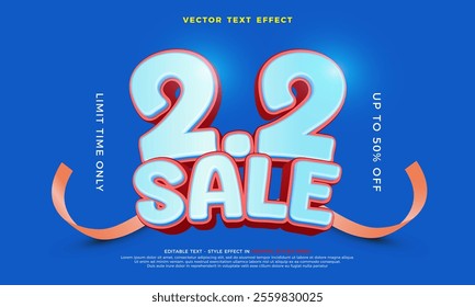 2.2 sales banner event. Editable text abstract modern banner design vector template