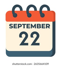 Vector del calendario del 22 de septiembre sobre fondo blanco
Calendario de Vector con fecha