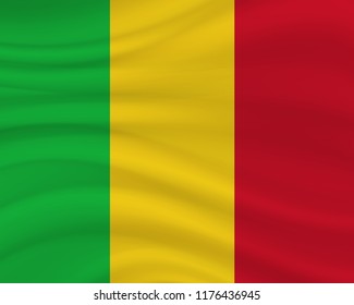 22 September; Mali Independence Day background in national flag color theme. France National Day. Celebration banner with waving flag. Vector illustration