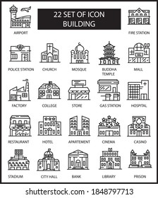 22 set building icon collection