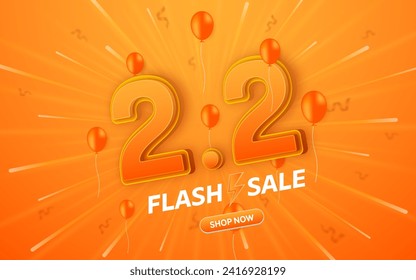 2.2 Shopping Day Flash Sale Vorlagen oder Banner für Website- oder Social-Media-Werbung und Online-Shopping.	