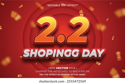 2.2 Shopping Day text effect editable vector