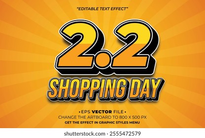 2.2 Shopping Day text effect editable vector