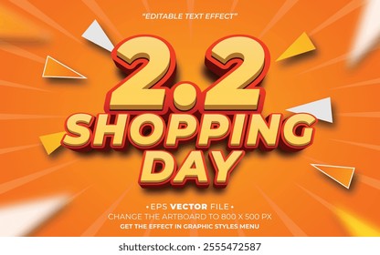 2.2 Shopping Day text effect editable vector