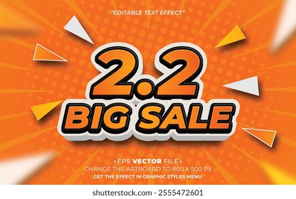 2.2 Shopping Day text effect editable vector