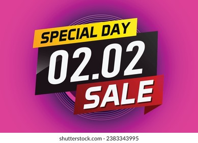 2.2 Special day sale word concept vector illustration with ribbon and 3d style for use landing page, template, ui, web, mobile app, poster, banner, flyer, background, gift card, coupon