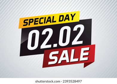 2.2 Special day sale word concept vector illustration with ribbon and 3d style for use landing page, template, ui, web, mobile app, poster, banner, flyer, background, gift card, coupon