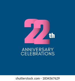 22 th Anniversary Celebration Vector Template Design Illustration