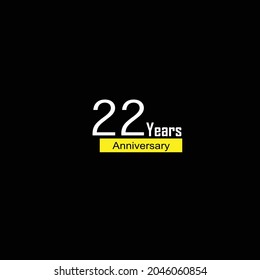 22 th anniversary event party. Vector illustration. numbers template for Celebrating.