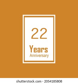 22 th anniversary event party. Vector illustration. numbers template for Celebrating.