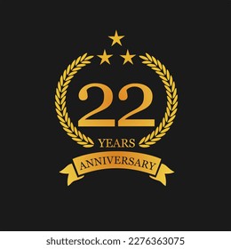 22 th Anniversary logo template illustration. suitable for you