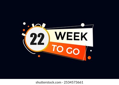 22 week to go, icon, stile, timer, countdown, clock, time,  background, template, 22 week to go countdown, sticker, left banner, business, sale, label button
