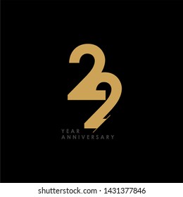 Ilustración de diseño de plantillas vectoriales de celebración de 22 años