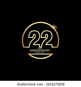 22 Year Anniversary celebration Vector Template Design Illustration