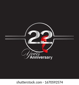 22 Year Anniversary celebration Vector Template Design Illustration