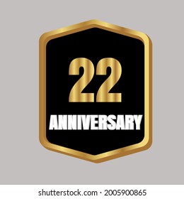 22 year anniversary celebration, vector design for celebrations, invitation cards and greeting cards