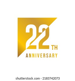 22 year anniversary design template. vector template illustration