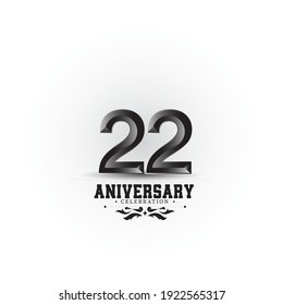 22 Year Anniversary Logo Vector Template Design Illustration