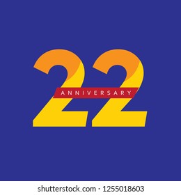 22 Year Anniversary Vector Template Design Illustration.
