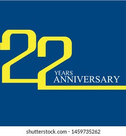 22 Year Anniversary Vector Template Design Illustration