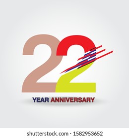 22 Year Anniversary Vector Template Design Illustration